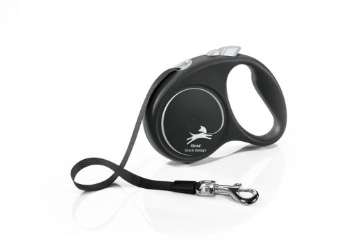 Flexi - Black Design S - Szalagos póráz (5m, 15kg-ig)