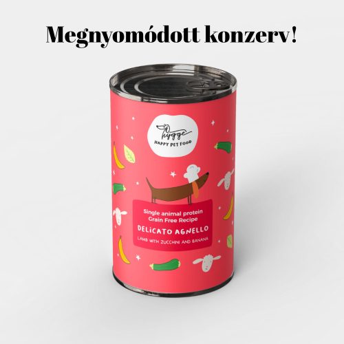 Hygge - MEGNYOMÓDOTT Egyfehérjés Konzerv - Bárány, Cukkini és Banán menü