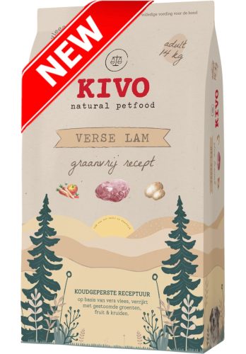 KIVO - Hidegen sajtolt Gabonamentes Száraztáp - Friss Bárány