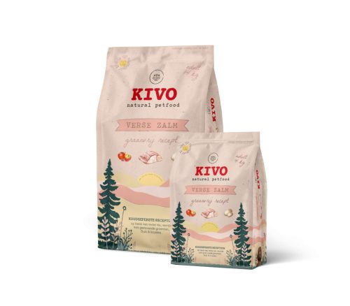 KIVO - Hidegen sajtolt Gabonamentes Száraztáp - Lazac