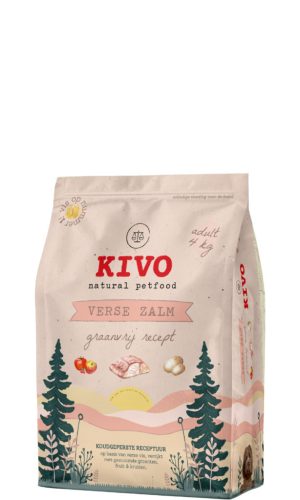 KIVO - Hidegen sajtolt Gabonamentes Száraztáp - Lazac, 4kg
