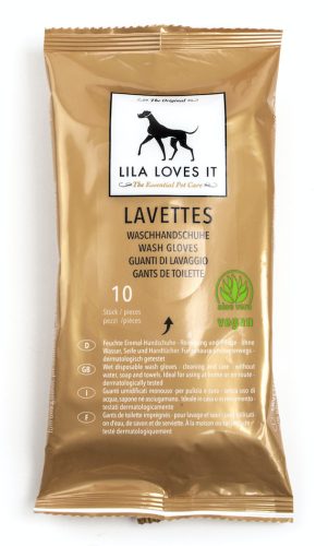 Lila Loves It - Szőrápoló kesztyű kutyáknak, aloe verával (8 db)