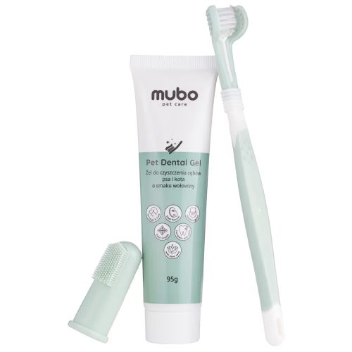 Mubo - Dental Care Kit - Fogtisztító készlet (gélfogkrém, fogkefe és ujjra húzható fogkefe)
