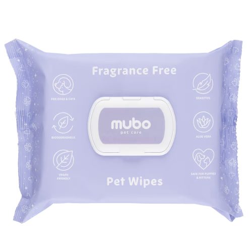 Mubo - Pet Wipes 100pc - Kisállat törlőkendő Aloe Verával (illatmentes)