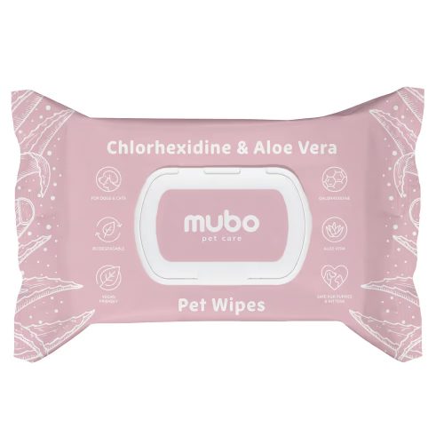 Mubo - Pet Wipes 40pc - Kisállat törlőkendő Aloe Verával (klórhexidinnel)