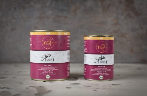 mÿ dog food signature - Bio Marha, Quinoa, Áfonya, Alma menü, 410g