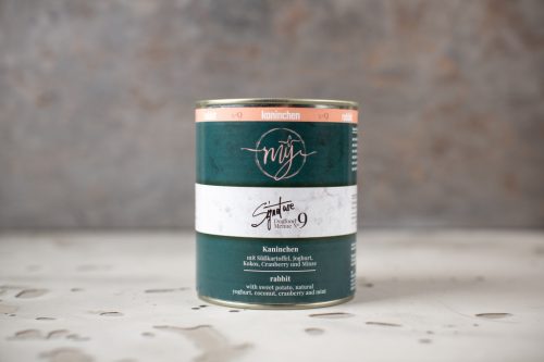mÿ dog food signature - Nyúl, Édesburgonya, Joghurt, Kókusz, Menta menü, 820g