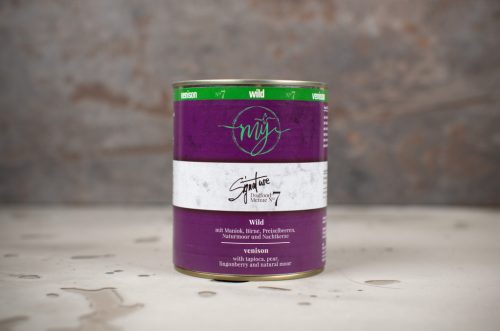 mÿ dog food signature - Szarvas, Tápióka, Körte, Áfonya menü, 820g