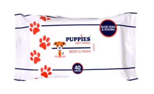 Puppies Body&Paws Törlőkendő aloe verával és jojoba olajjal