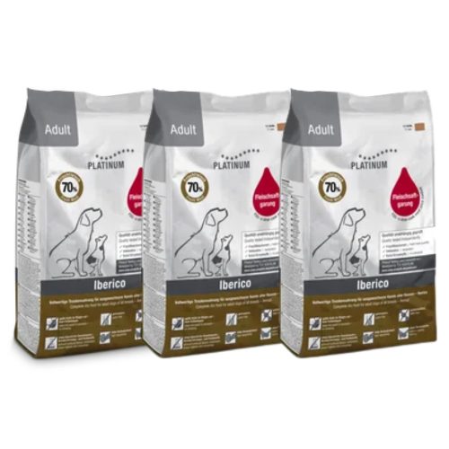 Platinum Adult Iberico+Greens  - száraztáp ibériai sertéshúsból, 3x1.5kg