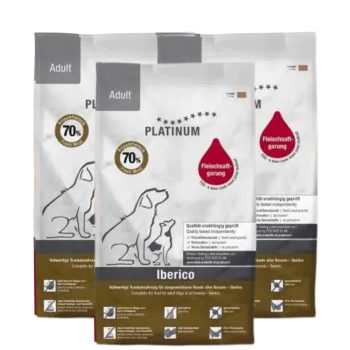   Platinum Adult Iberico+Greens  - száraztáp ibériai sertéshúsból, 3x5kg