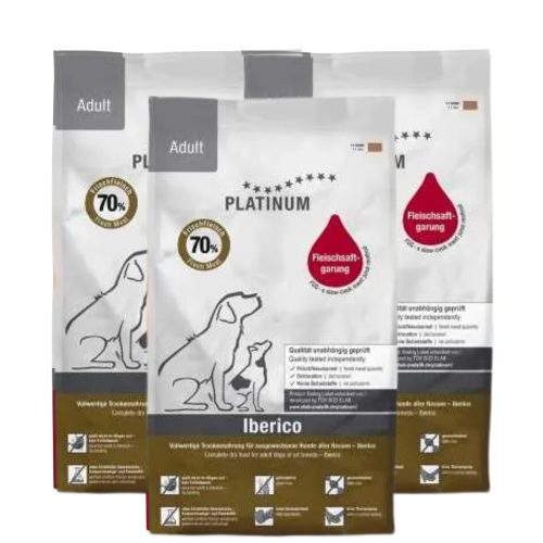 Platinum Adult Iberico+Greens  - száraztáp ibériai sertéshúsból, 3x5kg