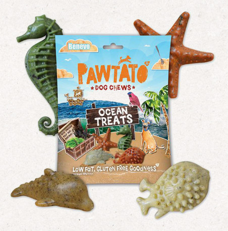 Pawtato Ocean Treats - Édesburgonyás fogtisztító  Spirulinával és Wakaméval