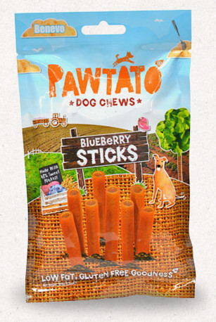 Pawtato Sticks - Édesburgonyás fogtisztító Kék Áfonyával