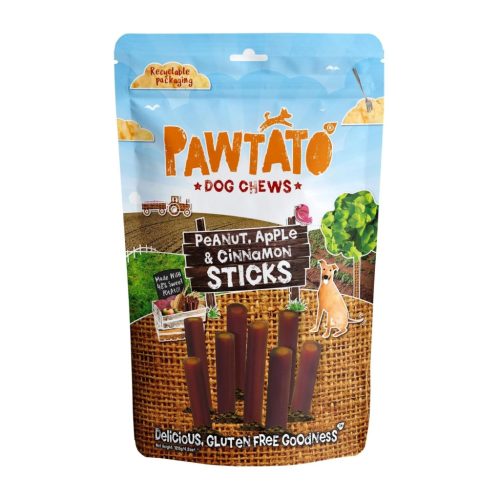 Pawtato Sticks - Édesburgonyás fogtisztító Mogyoróvaj, Alma, Fahéj