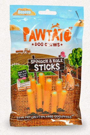 Pawtato Sticks - Édesburgonyás fogtisztító Spenóttal és Fodros kellel