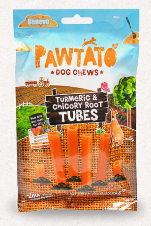 Pawtato Tubes - Édesburgonyás fogtisztító Kurkumával és Cikóriával