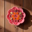 SlowJoy - Evéslassító szilikon tál - Honeycomb - Rózsaszín