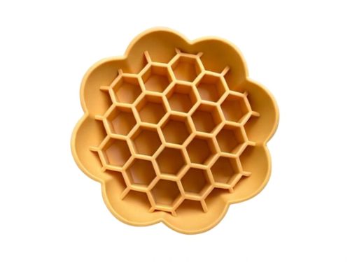 SlowJoy - Evéslassító szilikon tál - Honeycomb - Sárga