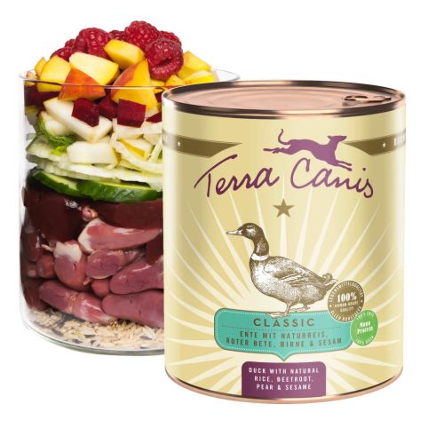 Terra Canis - Classic - Kacsa, Barna rizs, Őszibarack, Málna menü (800g)