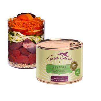   Terra Canis - Classic - Marha, Barna rizs, Sárgarépa, Alma menü (200g)