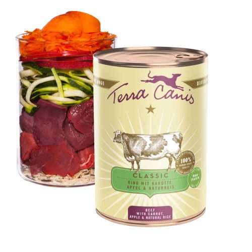 Terra Canis - Classic - Marha, Barna rizs, Sárgarépa, Alma menü (400g)