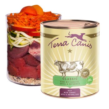   Terra Canis - Classic - Marha, Barna rizs, Sárgarépa, Alma menü (800g)