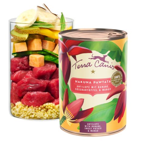 Terra Canis - Flower - Hakuna Pawtata - Antilop, Banán, Édesburgonya, Mangó menü (400g)